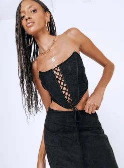 Princess Polly Eilian Corset  Black Flash Sale