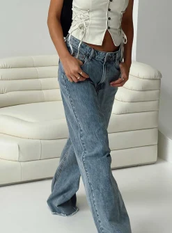 Princess Polly Eivissa Baggy Jeans  Faded Denim Outlet