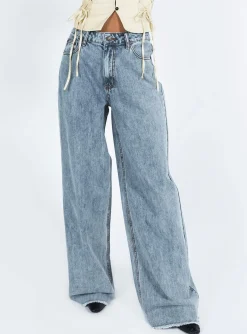 Princess Polly Eivissa Baggy Jeans  Faded Denim Outlet