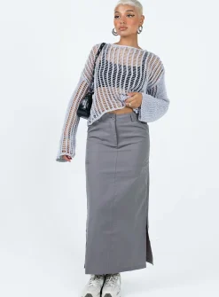 Princess Polly Elderbery Cargo Maxi Skirt Grey Hot