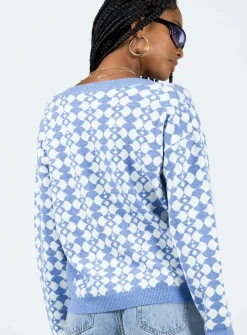 Princess Polly Elewa Geo Sweater Blue / White Online