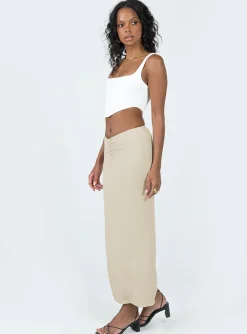 Princess Polly Elidy Maxi Skirt Beige Hot