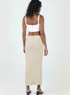 Princess Polly Elidy Maxi Skirt Beige Hot