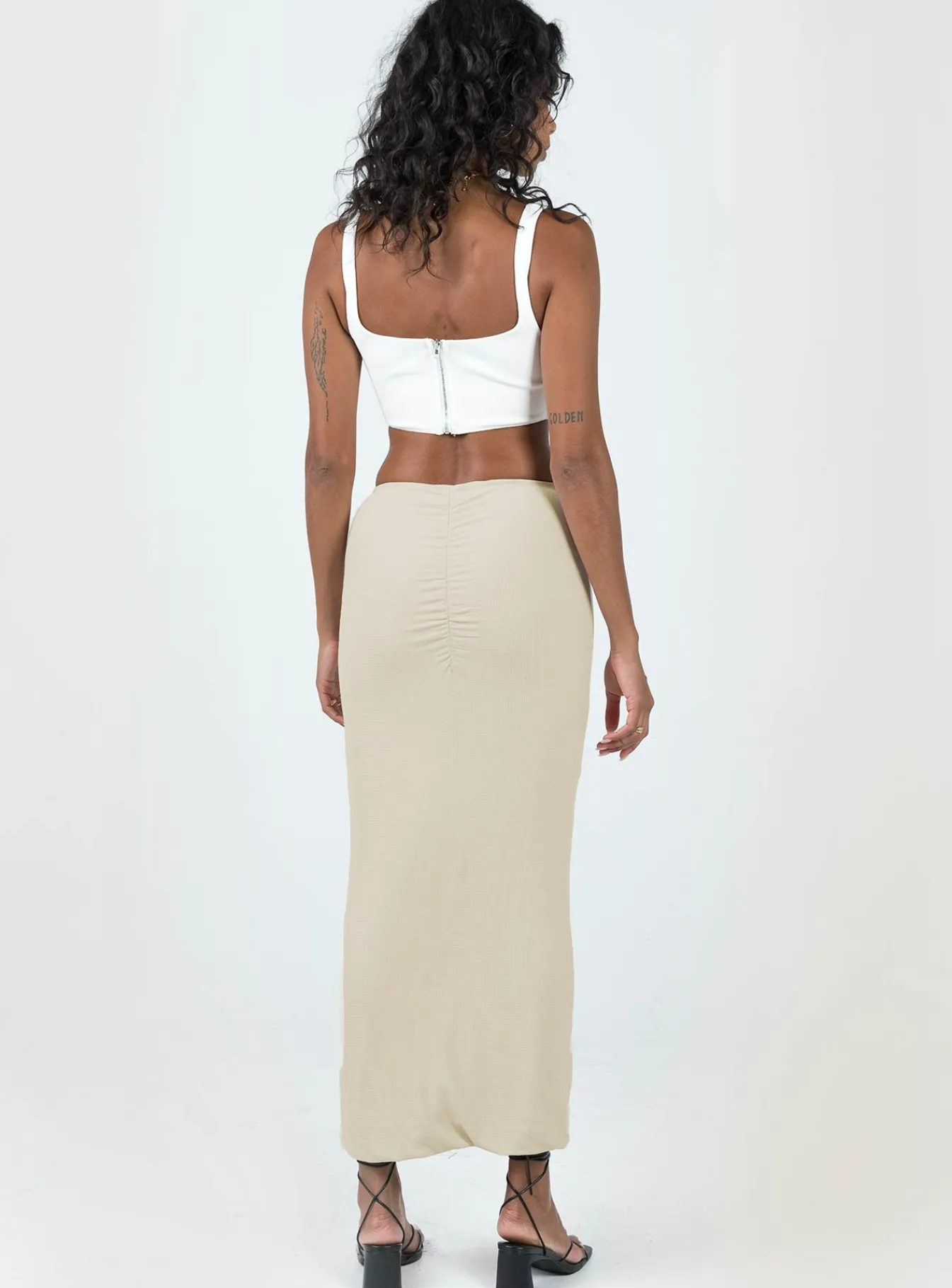 Princess Polly Elidy Maxi Skirt Beige Hot