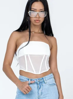 Princess Polly Elin Strapless Top  White Discount