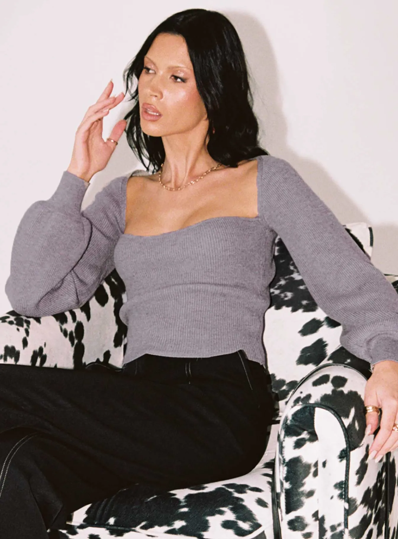 Princess Polly Eliza Sweater Grey Fashion