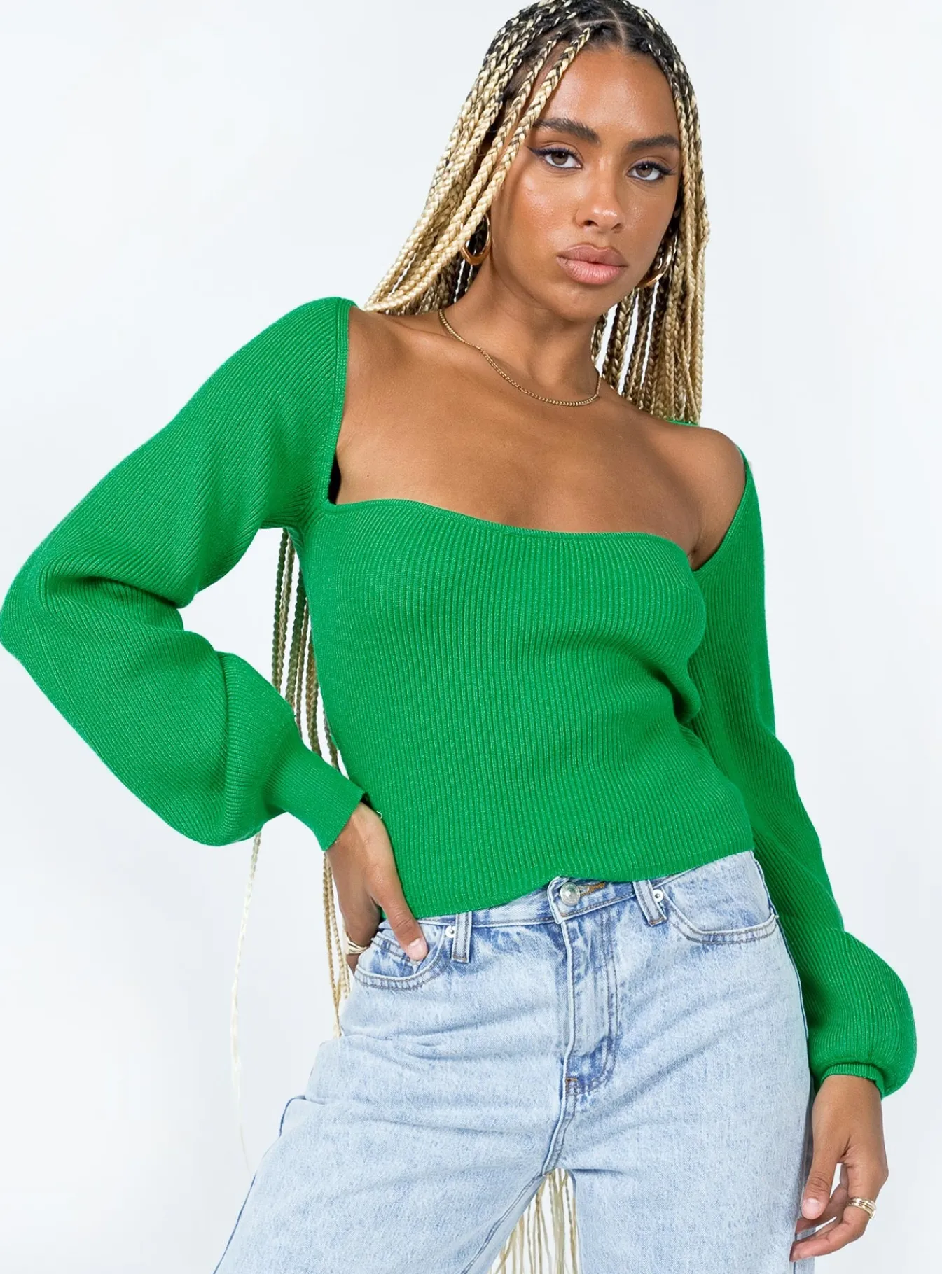 Princess Polly Eliza Sweater Green Cheap