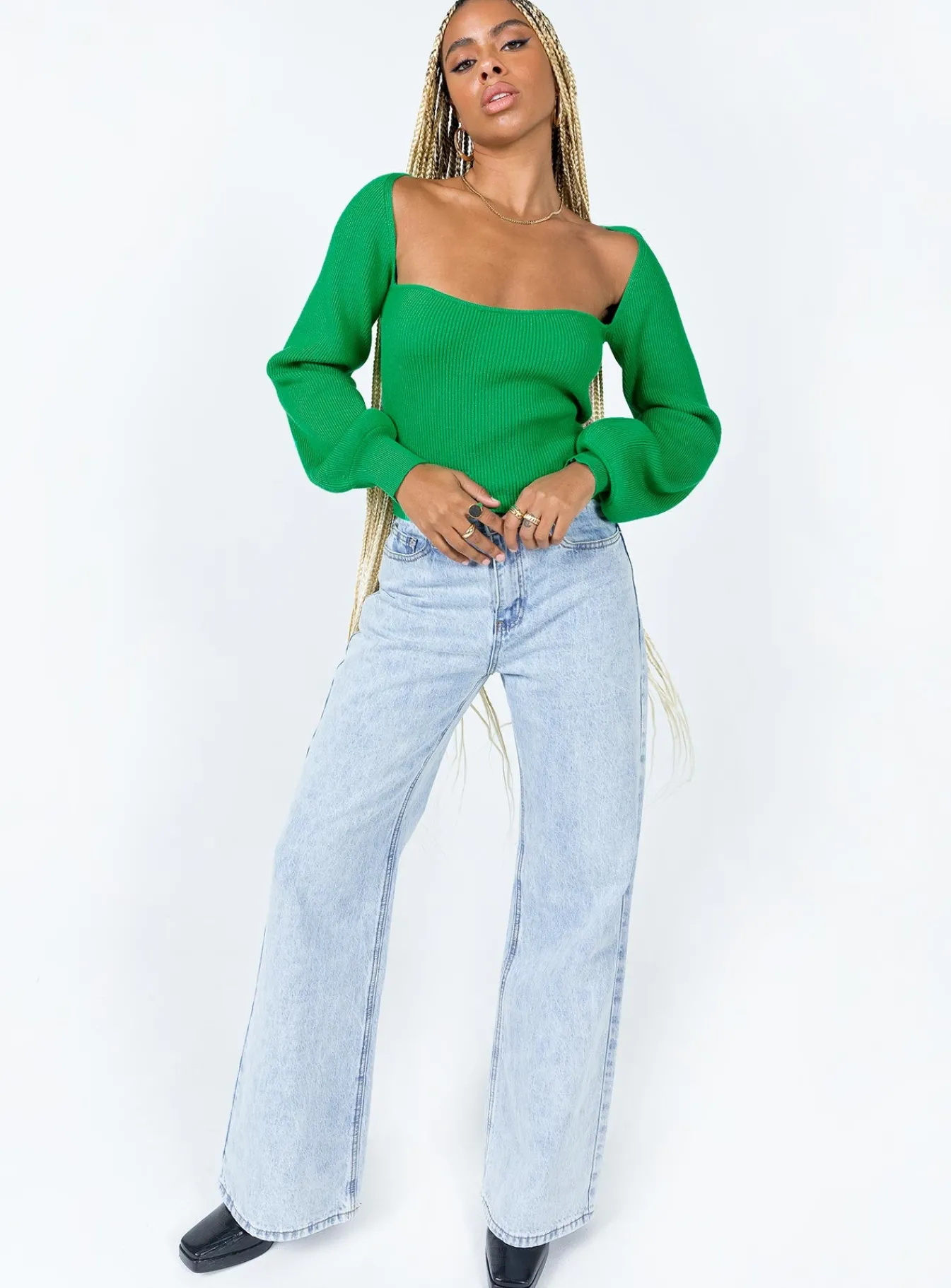 Princess Polly Eliza Sweater Green Cheap