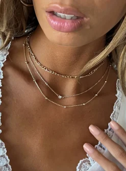 Princess Polly Elkie Dainty Necklace Set  Gold Clearance