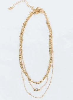 Princess Polly Elkie Dainty Necklace Set  Gold Clearance