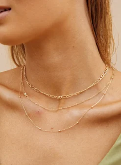 Princess Polly Elkie Dainty Necklace Set  Gold Clearance