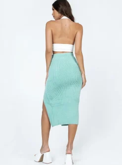 Princess Polly Ella Brooke Knit Midi Skirt Sage Green Discount