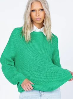 Princess Polly Elleanor Sweater  Green Discount