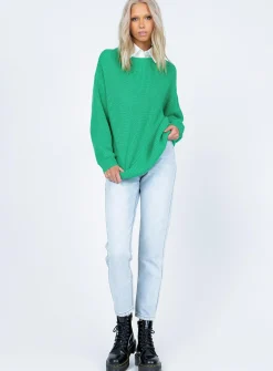 Princess Polly Elleanor Sweater  Green Discount