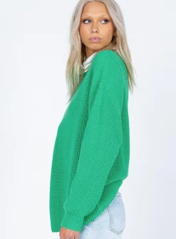 Princess Polly Elleanor Sweater  Green Discount