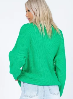 Princess Polly Elleanor Sweater  Green Discount