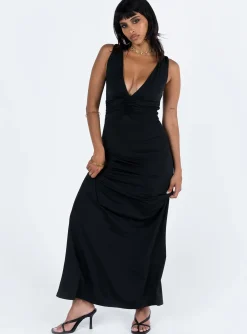 Princess Polly Ellia Maxi Dress  Black Cheap