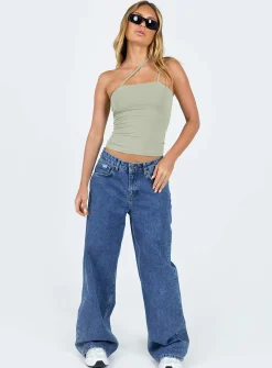 Princess Polly Ellioh Top Green Cheap
