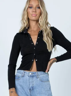 Princess Polly Elody Long Sleeve Top Black Online
