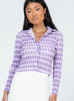 Princess Polly Elody Long Sleeve Topmulti Purple Best