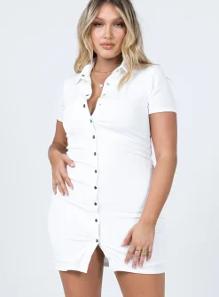 Princess Polly Elody Short Sleeve Mini Dress White Best