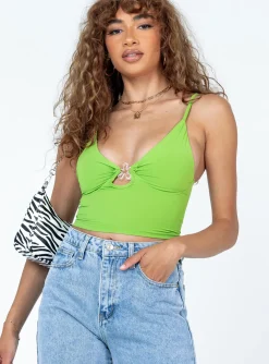 Princess Polly Elora Top  Green Clearance
