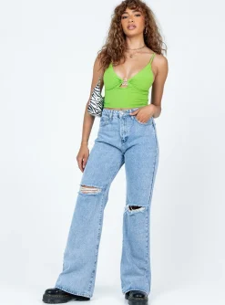 Princess Polly Elora Top  Green Clearance