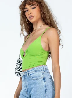 Princess Polly Elora Top  Green Clearance