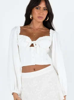 Princess Polly Elouise Long Sleeve Top White Cheap