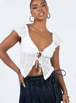 Princess Polly Elvia Top White   Ivory Best Sale