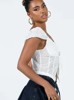 Princess Polly Elvia Top White   Ivory Best Sale