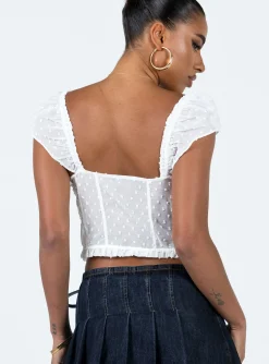 Princess Polly Elvia Top White   Ivory Best Sale