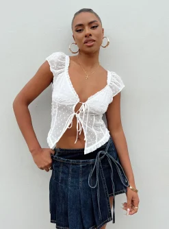 Princess Polly Elvia Top White   Ivory Best Sale