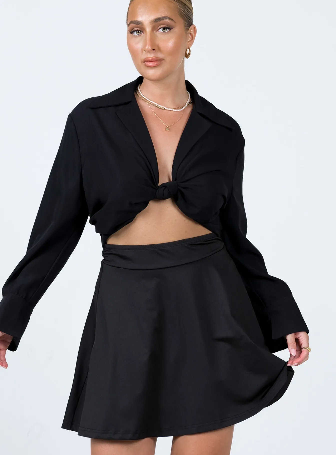 Princess Polly Em Mini Skirt Black Clearance