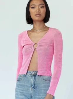 Princess Polly Ember Ring Detail Top  Pink Discount
