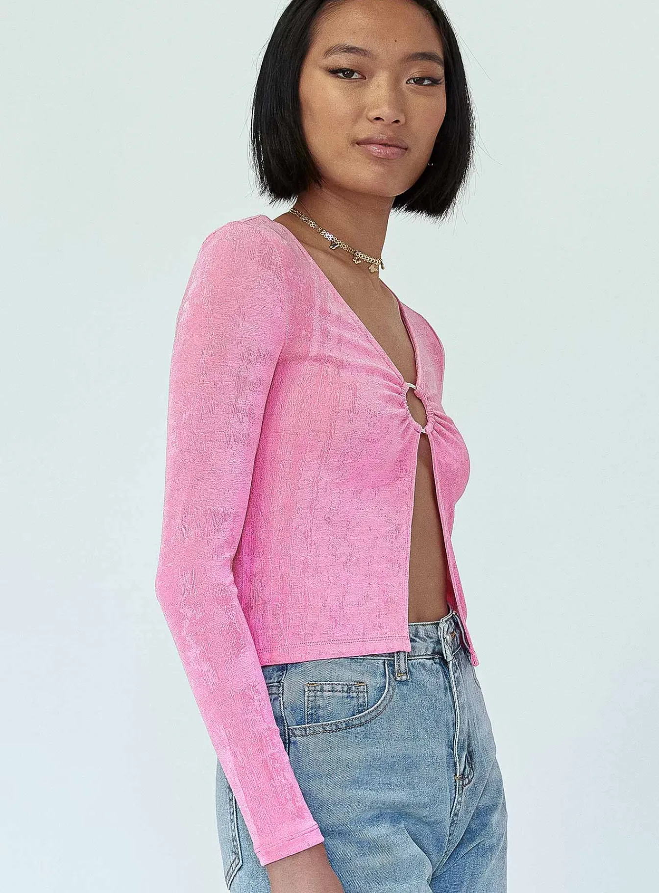 Princess Polly Ember Ring Detail Top Pink Discount