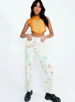 Princess Polly Emerson Pants Ecru Beige Fashion