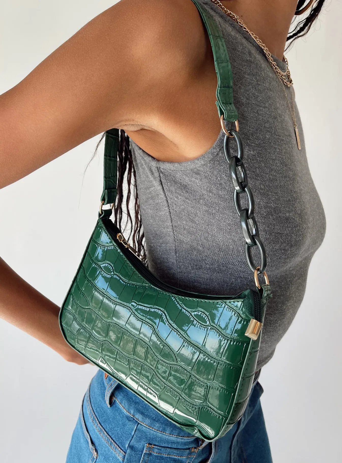 Princess Polly Emile Shoulder Bag Green Discount
