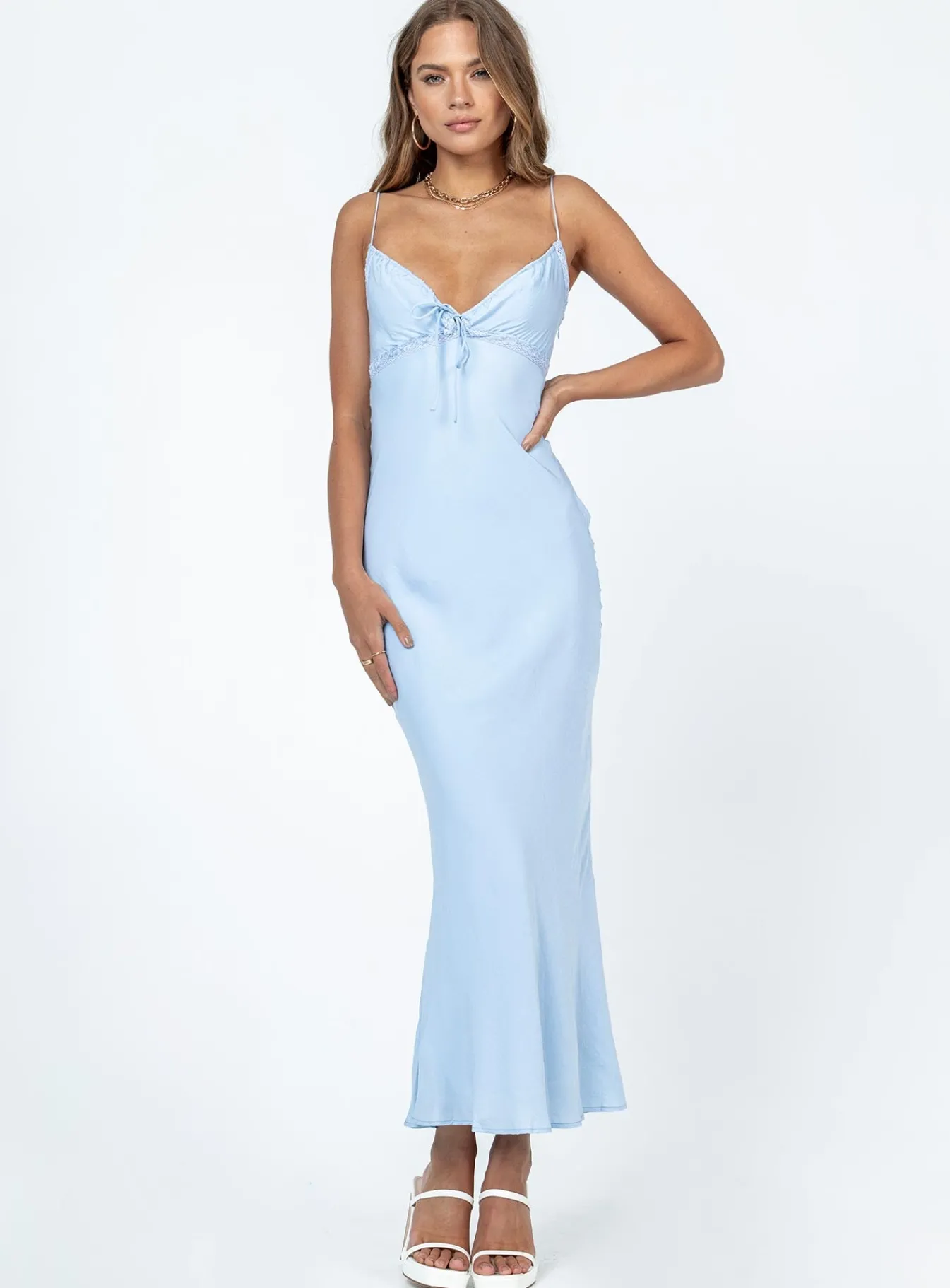Princess Polly Emily Maxi Dress Blue Hot