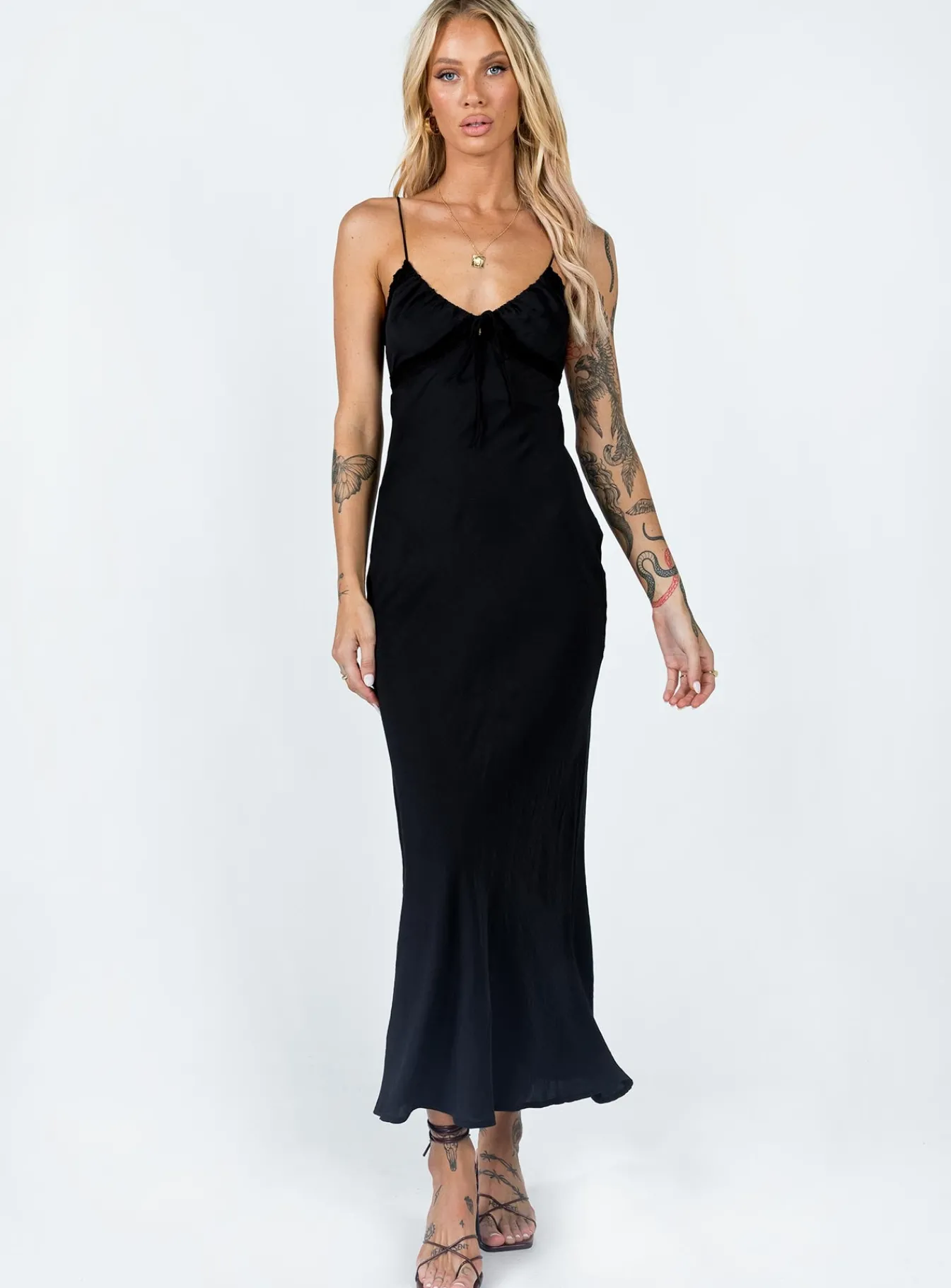 Princess Polly Emily Maxi Dress Black Clearance
