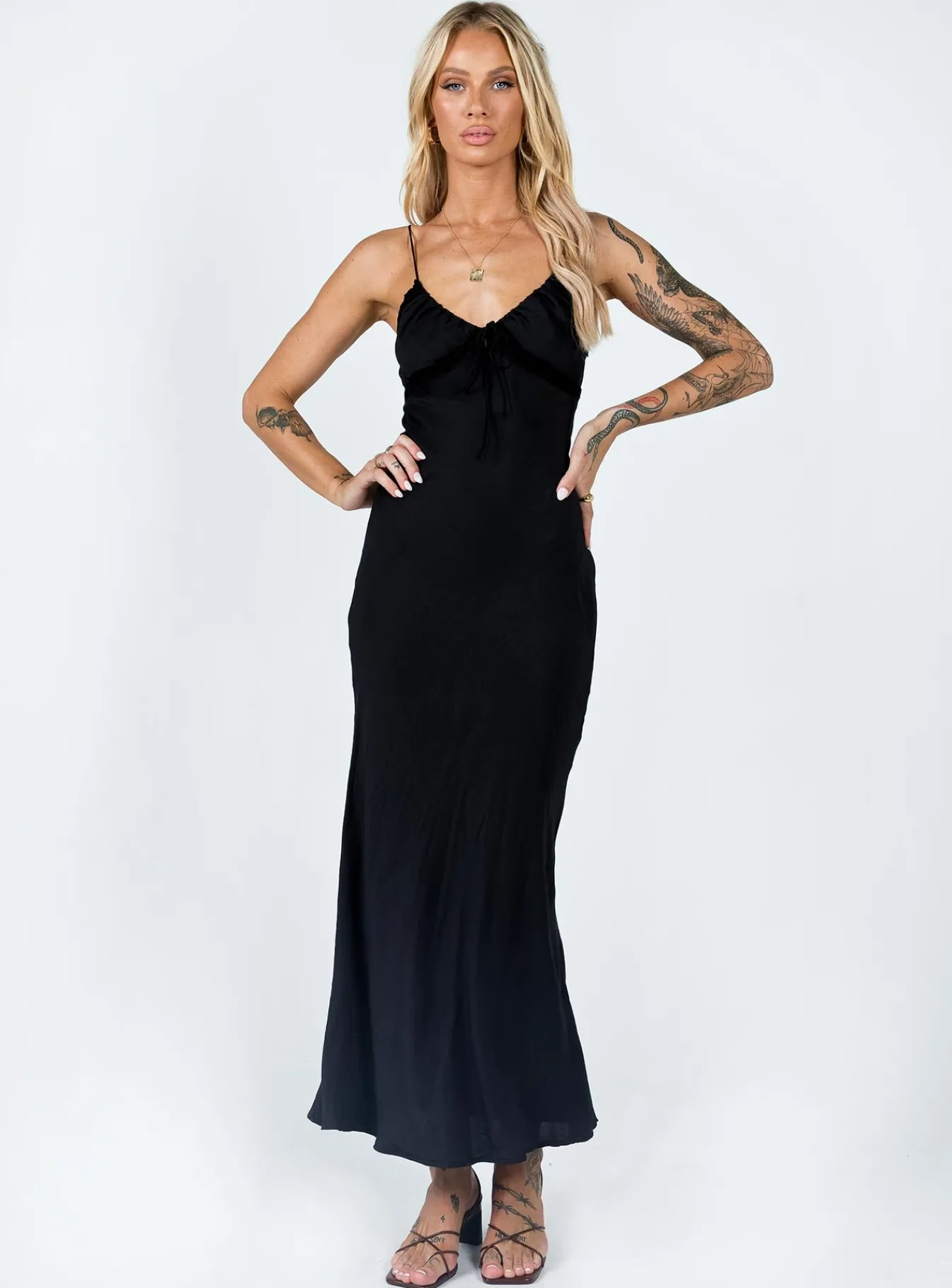 Princess Polly Emily Maxi Dress Black Clearance