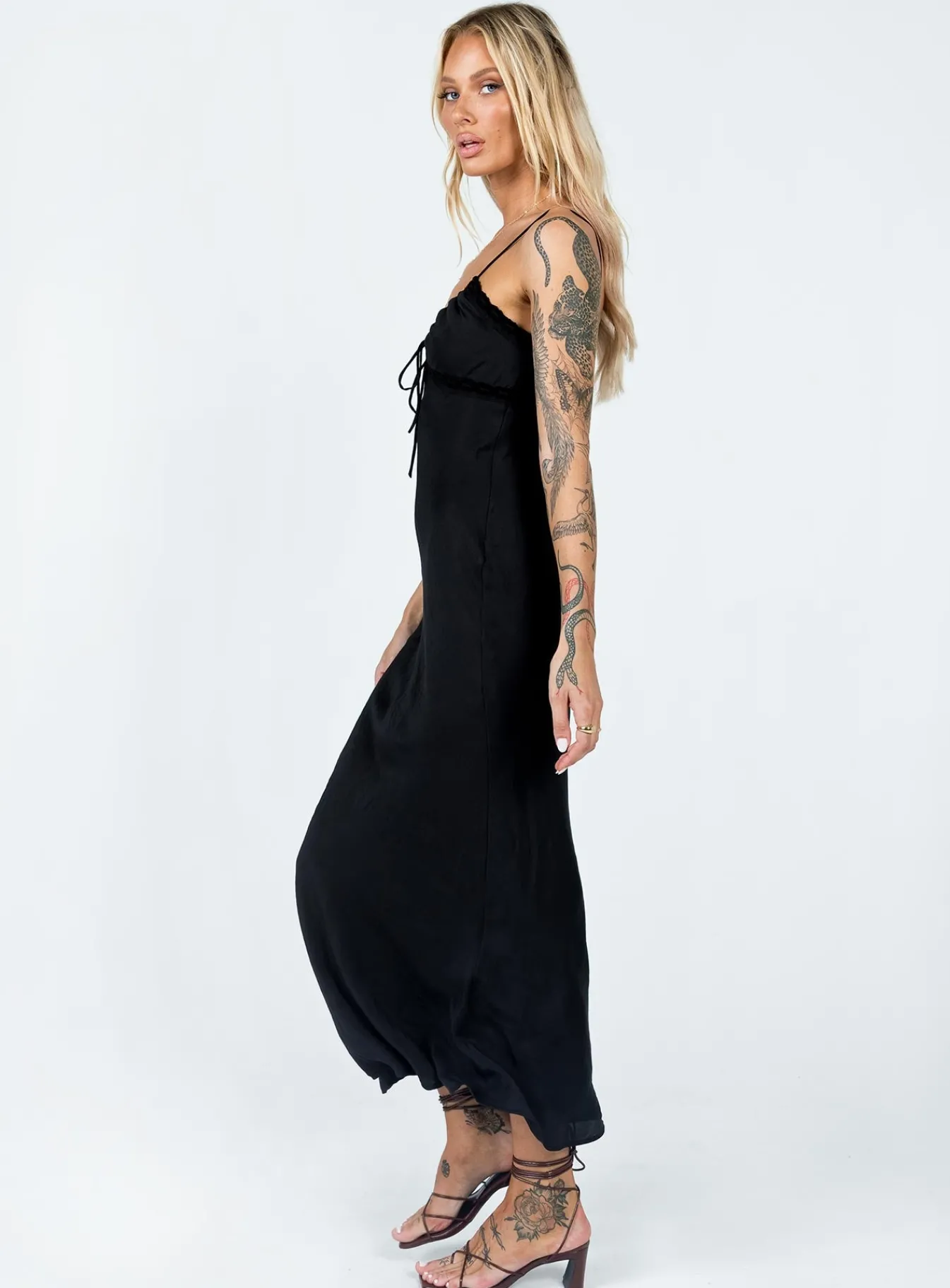 Princess Polly Emily Maxi Dress Black Clearance