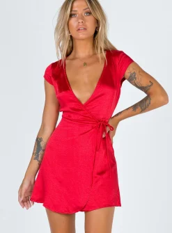 Princess Polly Emily Mini Dress  Red New