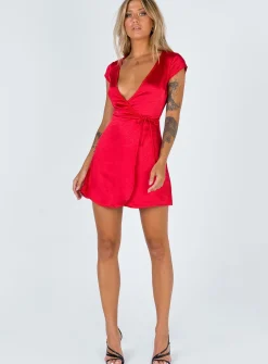 Princess Polly Emily Mini Dress  Red New