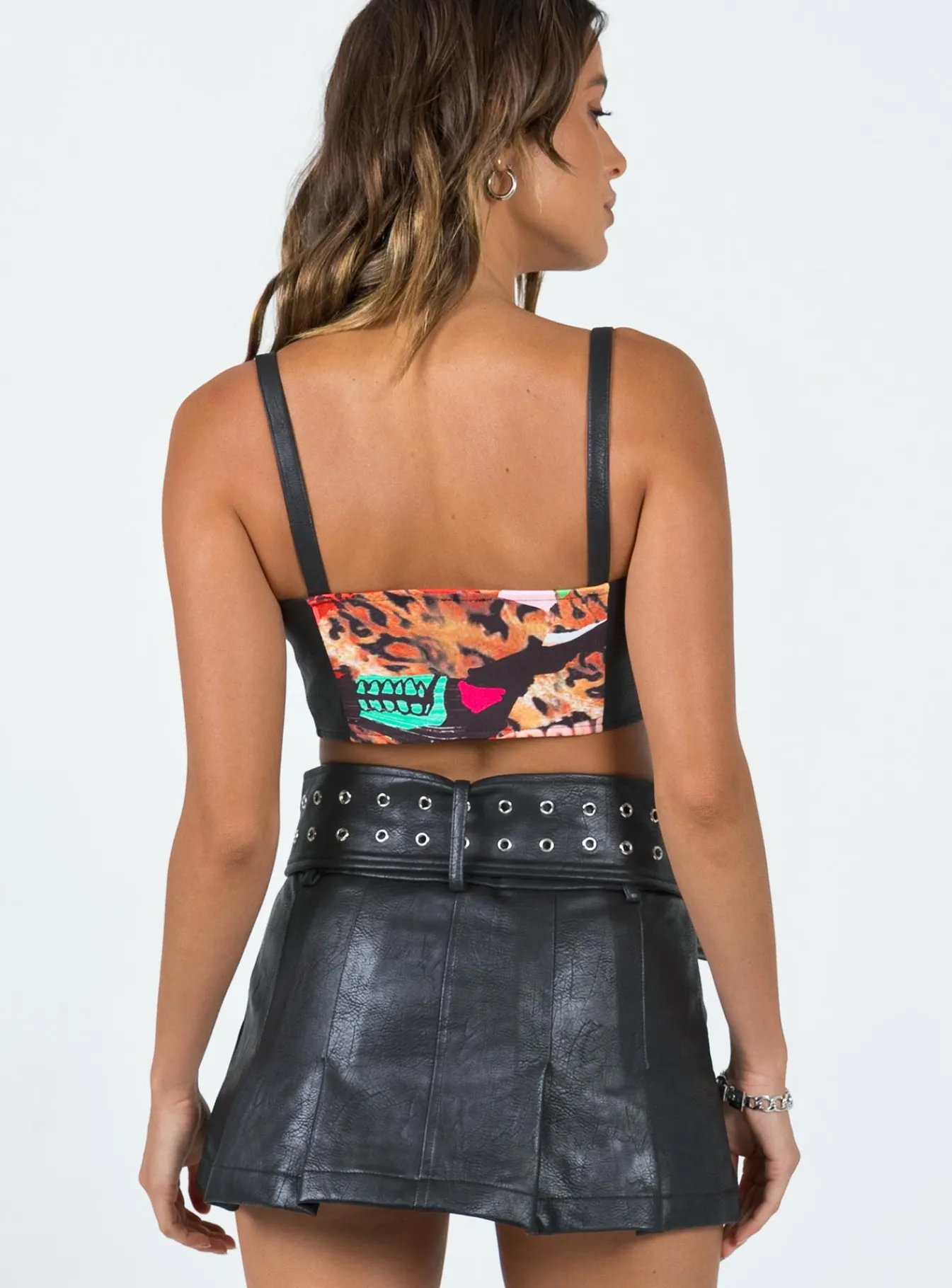 Princess Polly Emporium Pu Mini Skirt Black New