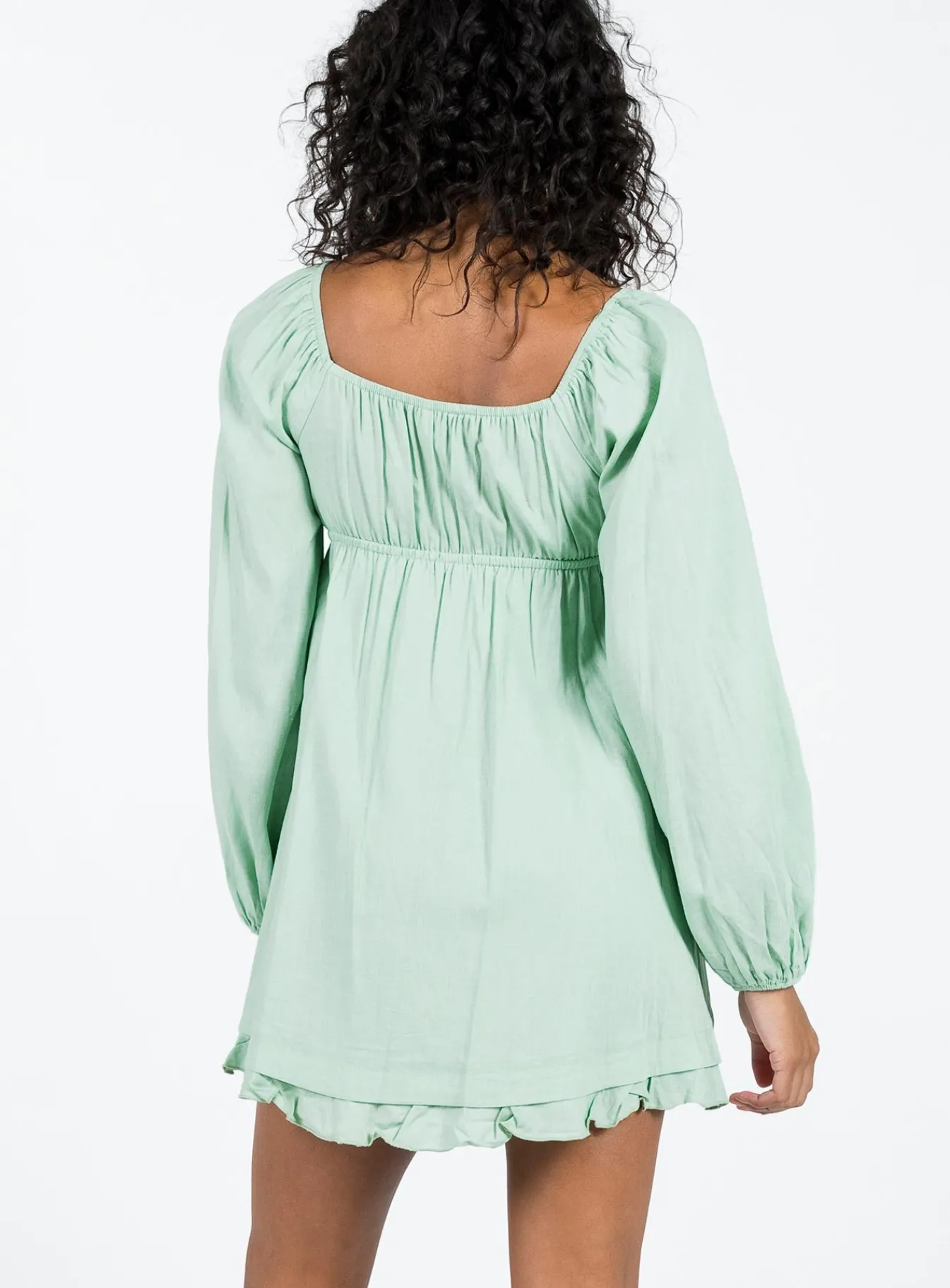 Princess Polly Empress Of Love Long Sleeve Mini Dress Sage Sale