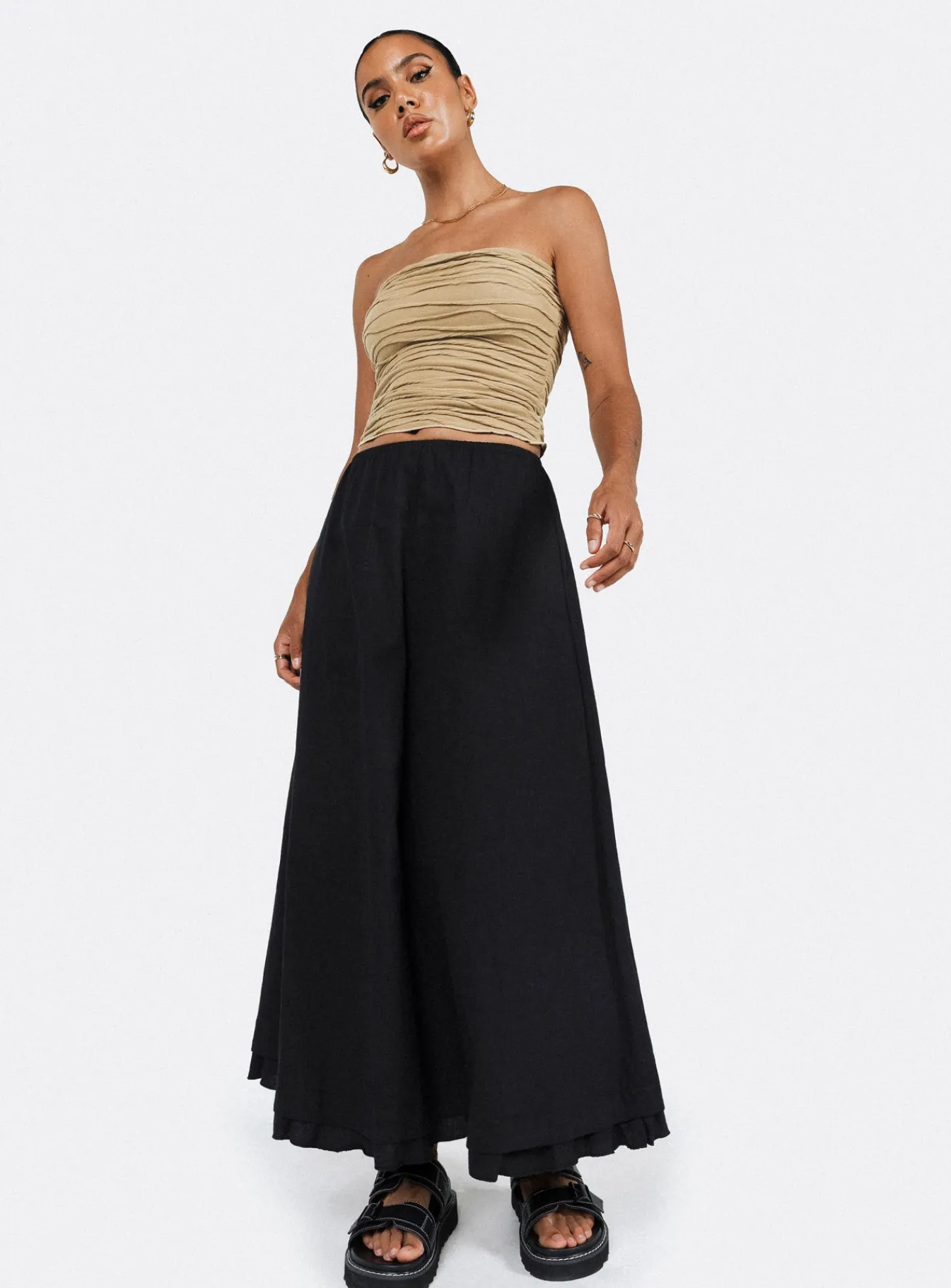 Princess Polly Empress Of Love Maxi Skirt Black Online