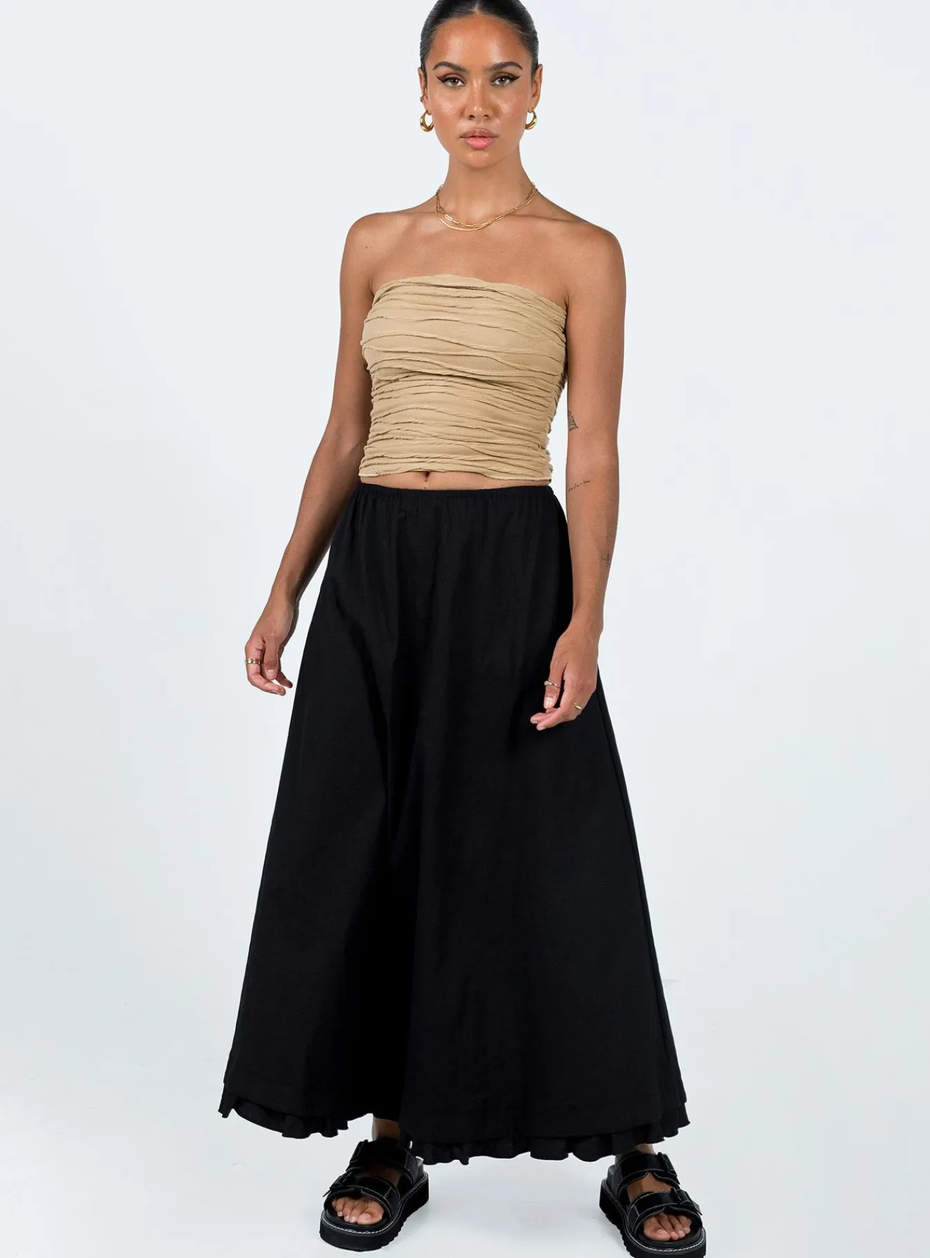 Princess Polly Empress Of Love Maxi Skirt Black Online