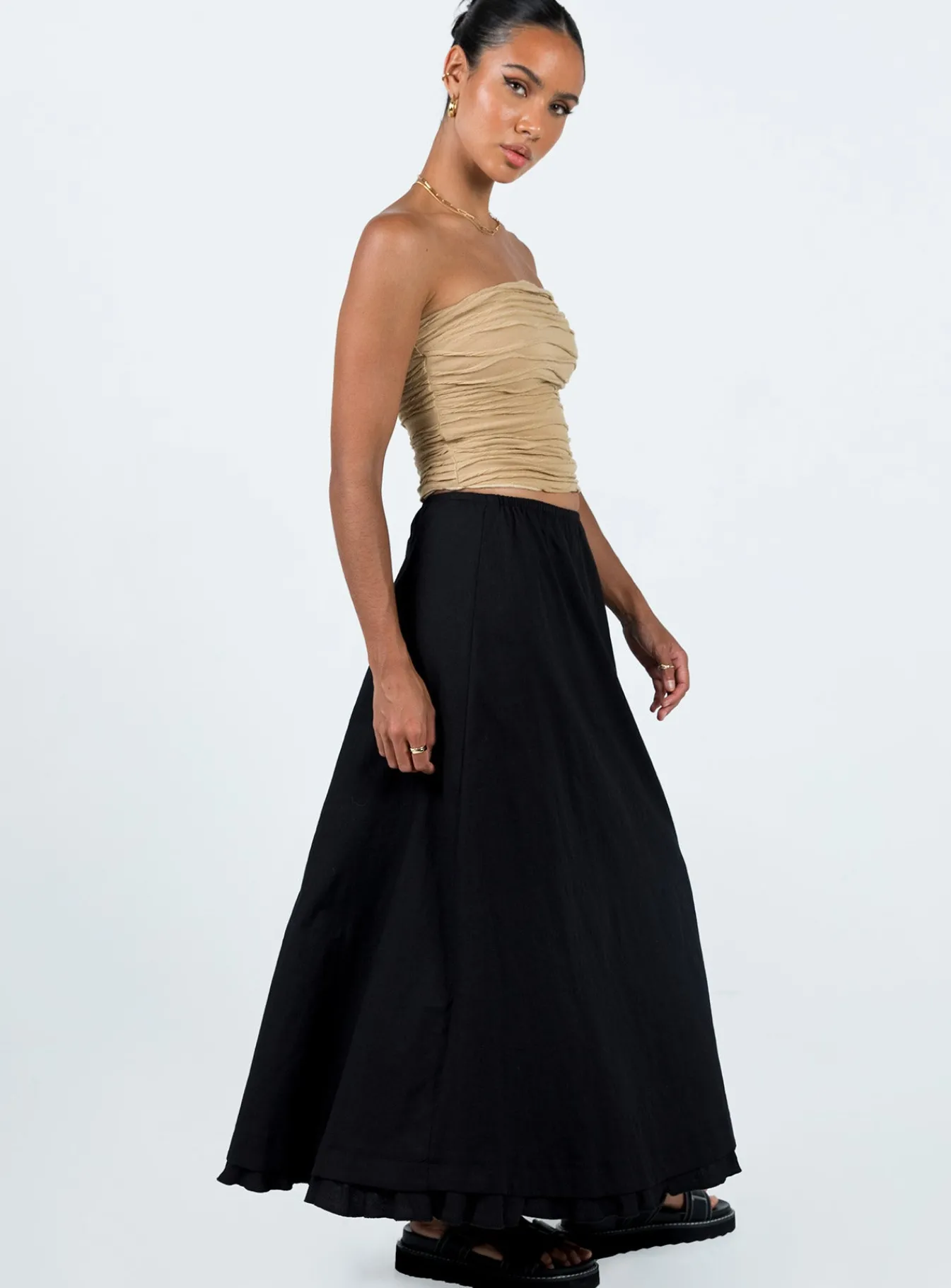 Princess Polly Empress Of Love Maxi Skirt Black Online