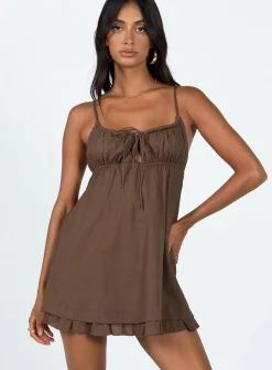 Princess Polly Empress Of Love Mini Dress  Brown Best